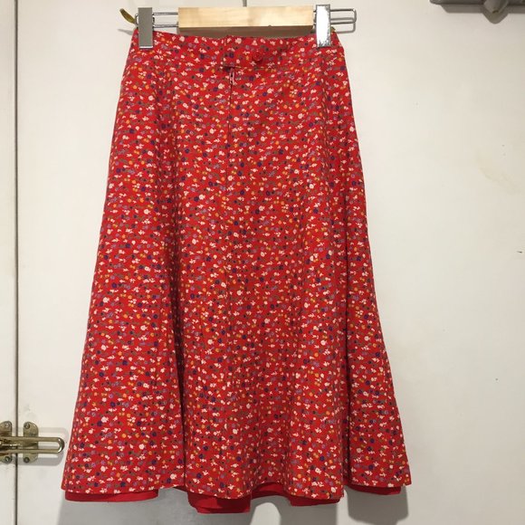 VINTAGE C&A FLORAL MIDI SKIRT SIZE 26 - Picture 5 of 7